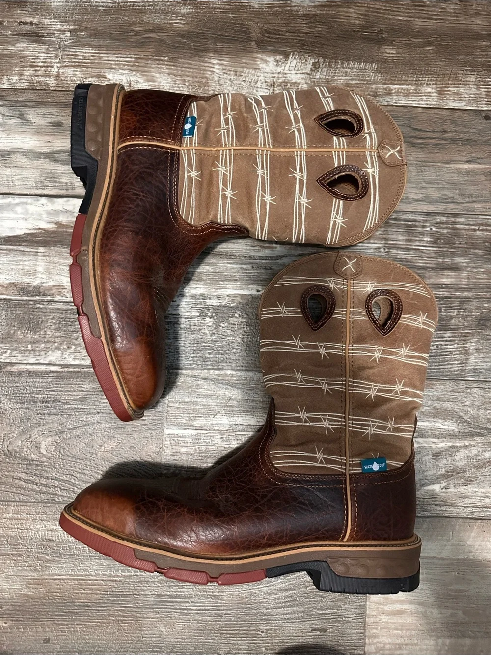 Twisted X - Barbed Wire Waterproof Alloy Toe Western Work Boots - Brand new!
